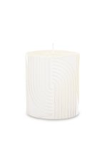 Pl Świeca Boho Walec Mały Biały Perła