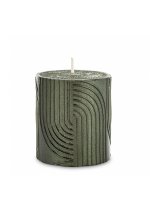 Pl Świeca Boho Walec Mały Zieleń Metalik