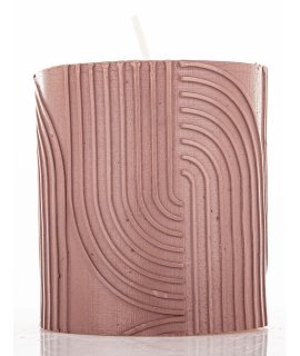 Pl Świeca Boho Walec Mały Brudny Róż