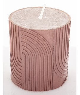 Pl Świeca Boho Walec Mały Brudny Róż