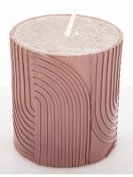 Pl Świeca Boho Walec Mały Brudny Róż
