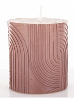 Pl Świeca Boho Walec Mały Brudny Róż