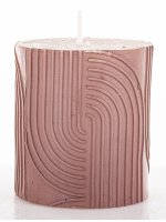 Pl Świeca Boho Walec Mały Brudny Róż