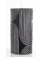 Pl Świeca Boho Walec Średni Czarny Srebro