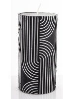 Pl Świeca Boho Walec Średni Czarny Srebro