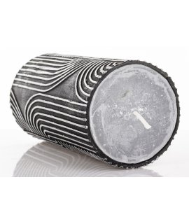 Pl Świeca Boho Walec Średni Czarny Srebro