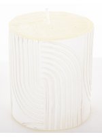 Pl Świeca Boho Walec Mały Biały Perła