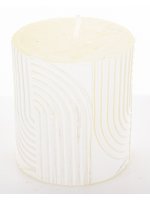 Pl Świeca Boho Walec Mały Biały Perła