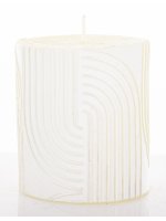 Pl Świeca Boho Walec Mały Biały Perła