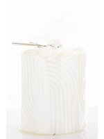 Pl Świeca Boho Walec Mały Biały Perła