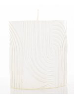 Pl Świeca Boho Walec Mały Biały Perła