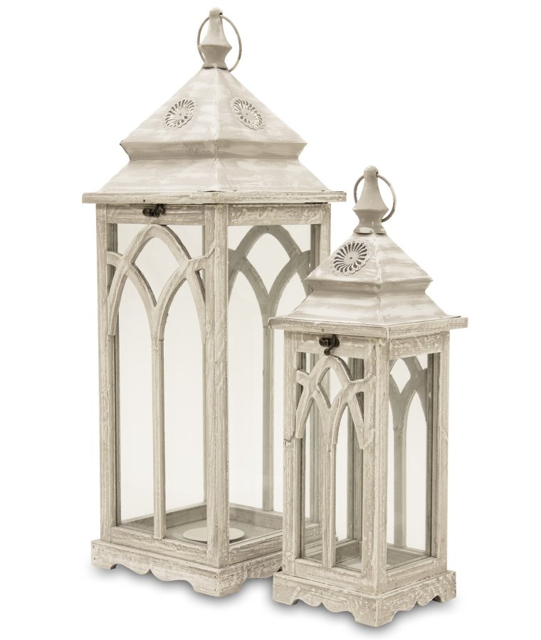 Lampion Drewniany S/2