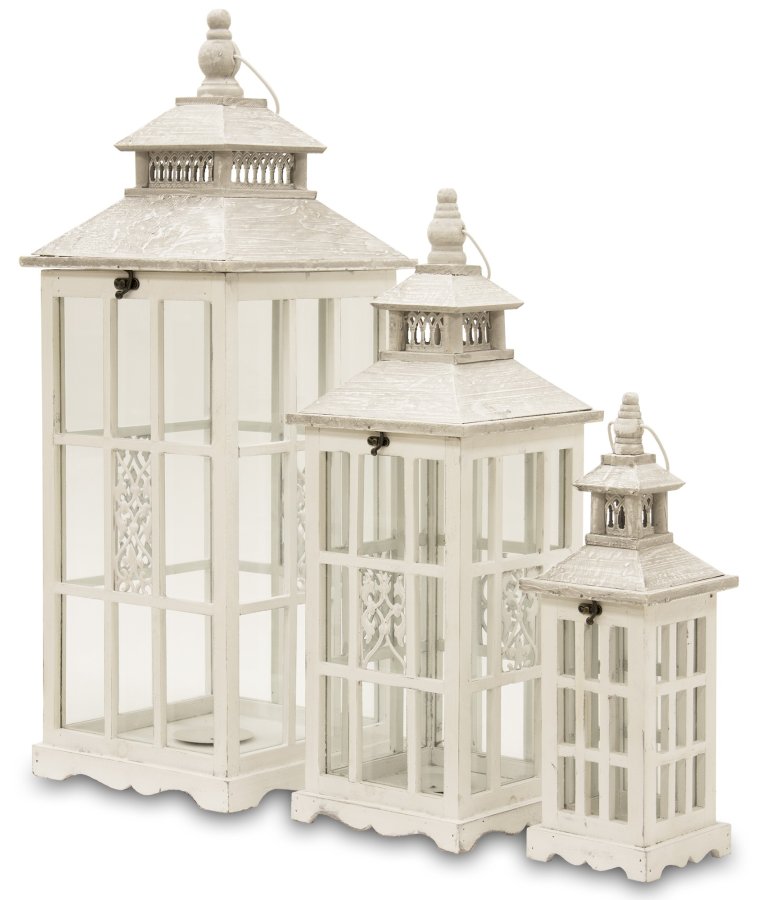 Lampion Drewniany S/3