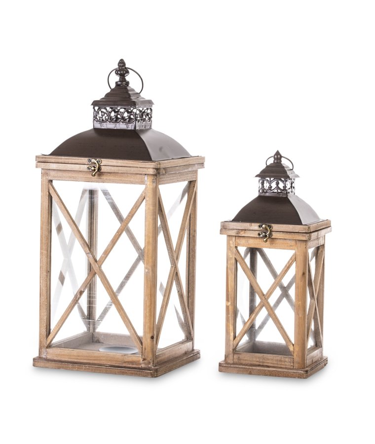 Lampion Drewniany Kpl.