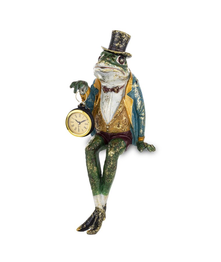 Figurka Żaba Z Zegarkiem