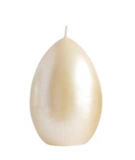 Pl Świeca Jajko Duże Opal Kremowy