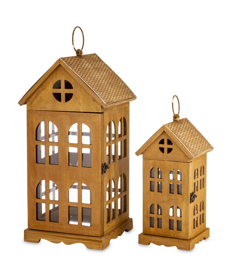 Lampion Drewniany Kpl. 2 Szt.