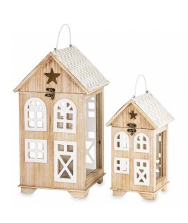 Lampion Drewniany Kpl. 2 Szt.