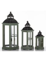 Lampion Drewniany Kpl. 3 Szt.