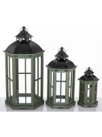 Lampion Drewniany Kpl. 3 Szt.