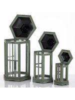 Lampion Drewniany Kpl. 3 Szt.