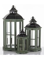 Lampion Drewniany Kpl. 3 Szt.