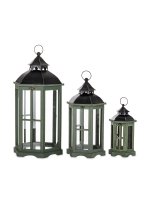 Lampion Drewniany Kpl. 3 Szt.