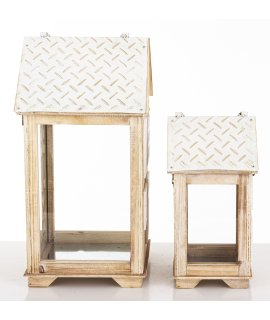 Lampion Drewniany Kpl. 2 Szt.