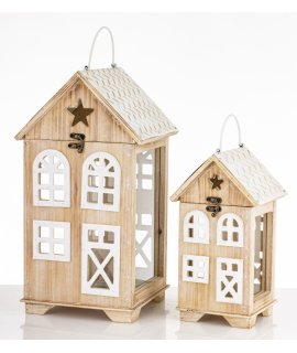 Lampion Drewniany Kpl. 2 Szt.