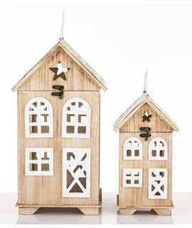 Lampion Drewniany Kpl. 2 Szt.