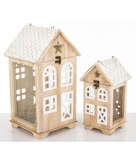 Lampion Drewniany Kpl. 2 Szt.