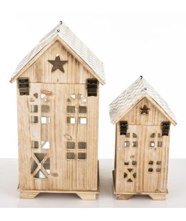 Lampion Drewniany Kpl. 2 Szt.