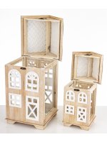 Lampion Drewniany Kpl. 2 Szt.