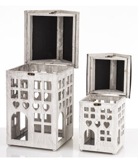 Lampion Drewniany Kpl. 2 Szt.