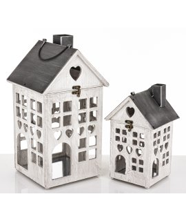 Lampion Drewniany Kpl. 2 Szt.