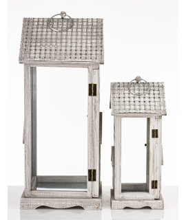 Lampion Drewniany Kpl. 2 Szt.