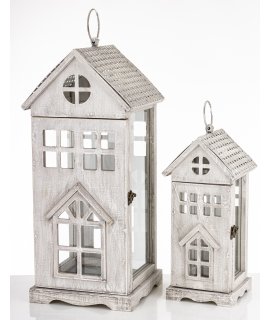 Lampion Drewniany Kpl. 2 Szt.