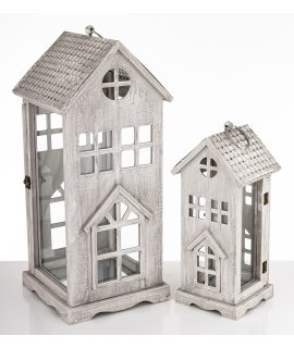 Lampion Drewniany Kpl. 2 Szt.