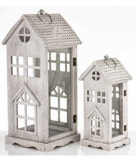 Lampion Drewniany Kpl. 2 Szt.