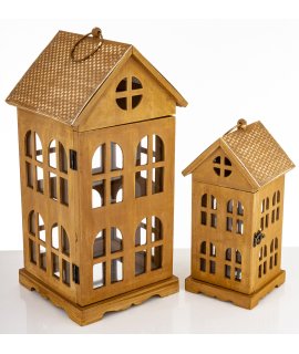 Lampion Drewniany Kpl. 2 Szt.