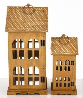 Lampion Drewniany Kpl. 2 Szt.