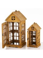 Lampion Drewniany Kpl. 2 Szt.