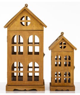 Lampion Drewniany Kpl. 2 Szt.