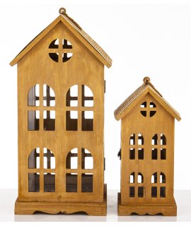 Lampion Drewniany Kpl. 2 Szt.