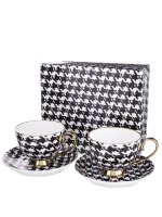 Komplet Filiżanek Z Podstawką 2+2